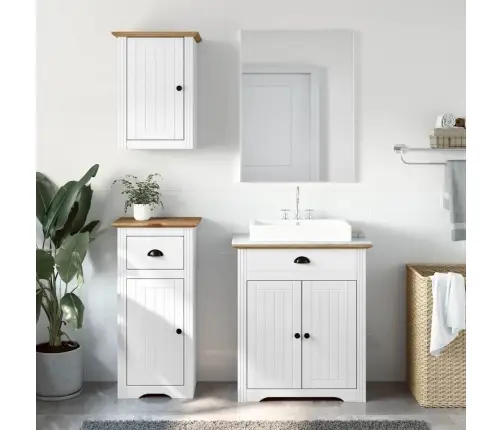 Trīsdaļīgs Vannasistabas Skapītis Bodo, Balts Un Brūns Vidaxl Trīsdaļīgs Vannasistabas Skapītis Bodo, Balts Un Brūns Vidaxl