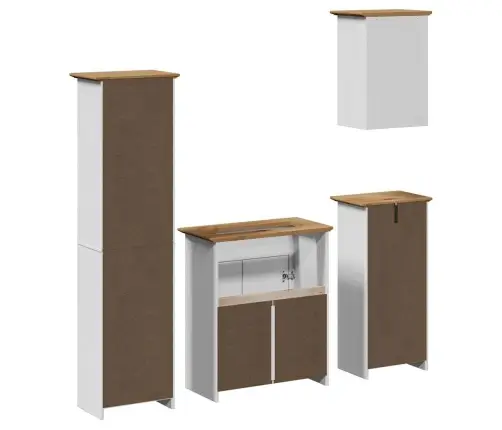 4-Osaline Vannitoa Mööblikomplekt Bodo, Männipuit