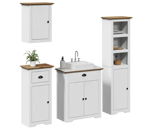 4-Osaline Vannitoa Mööblikomplekt Bodo, Männipuit