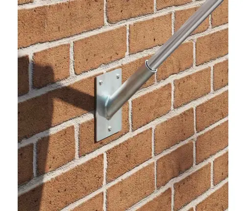 Karoga Staba Turētājs 1 Karogam Pie Sienas, Sudrabs, Tērauds Vidaxl