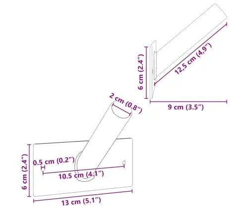 Vėliavos Stiebo Laikiklis Juoda 13 X 6 X 0,2 Cm Plienas