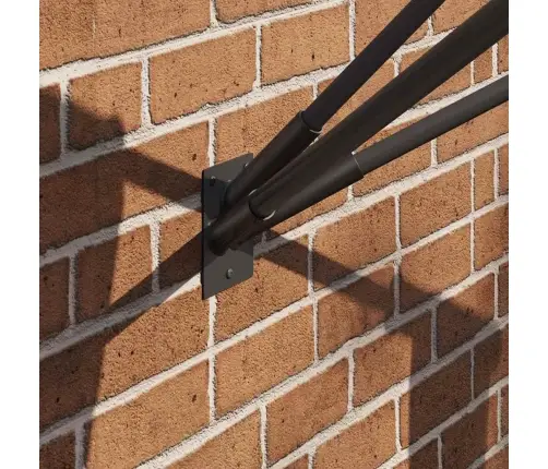 Karoga Stiprinājums 3 Karogiem Sienā, Melns Tērauds Vidaxl