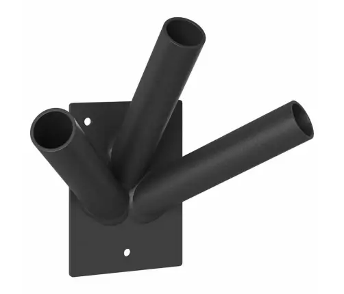 Karoga Stiprinājums 3 Karogiem Sienā, Melns Tērauds Vidaxl