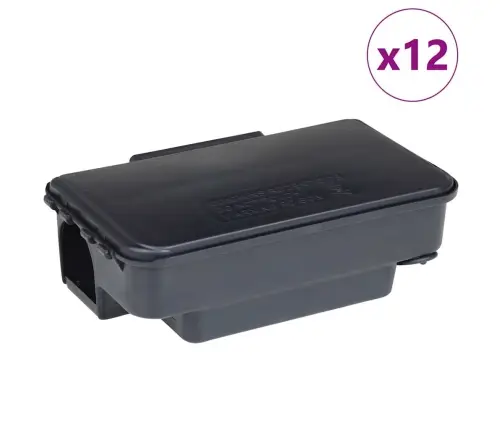 Mouse Traps 12Gb Melns 22X12,5X7,5 Cm Vidaxl
