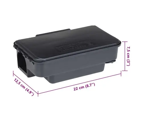 Mouse Traps 12Gb Melns 22X12,5X7,5 Cm Vidaxl