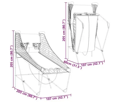 Basketbola Spēļu Automāts Ar 4 Bumbiņām 2 Spēlētājiem Vidaxl