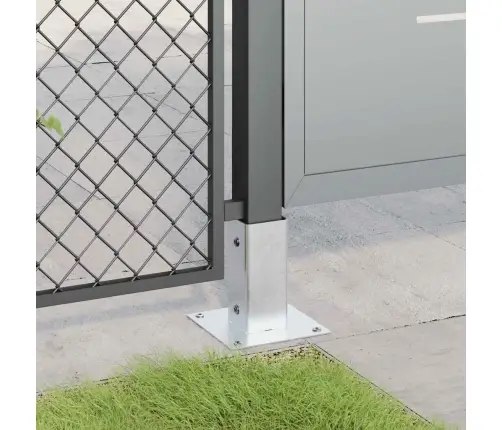 Statu Pamatnes Kvadrāts 4 Gab Sudrabs 71X71 Mm Cinkots Tērauds Vidaxl