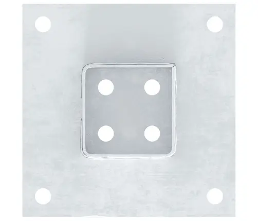 Statu Pamatnes Kvadrāts 12Gb Sudrabs 71X71 Mm Cinkots Tērauds Vidaxl