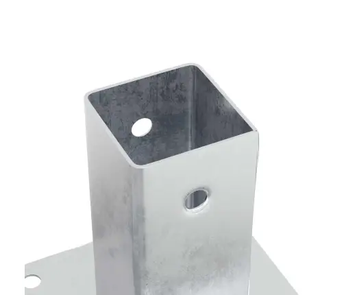 Statu Pamatnes Kvadrāts 12Gb Sudrabs 71X71 Mm Cinkots Tērauds Vidaxl