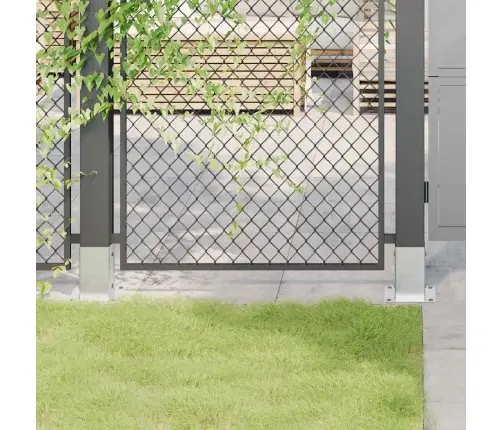 Statu Pamatnes Kvadrāts 4 Gab Sudrabs 81X81 Mm Cinkots Tērauds Vidaxl