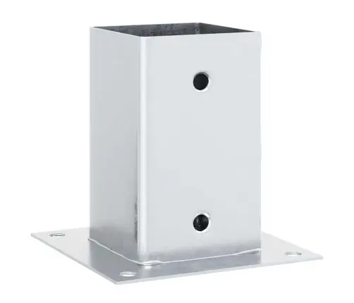 Statu Pamatnes Kvadrāts 12Gb Sudrabs 81X81 Mm Cinkots Tērauds Vidaxl