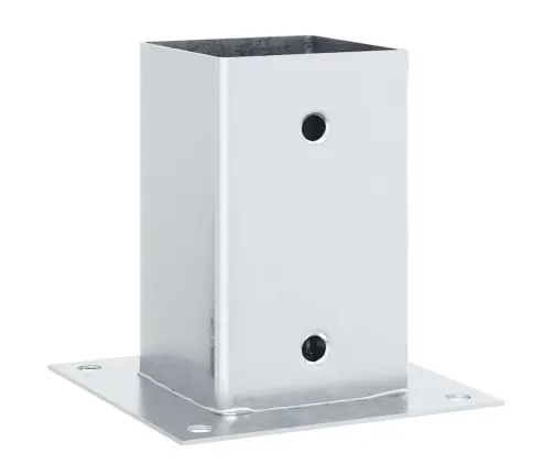 Statu Pamatnes Kvadrāts 12Gb Sudrabs 91X91 Mm Cinkots Tērauds Vidaxl