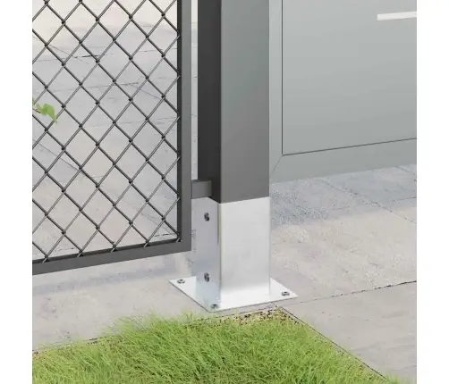 Statu Pamatnes Kvadrāts 12Gb Sudrabs 91X91 Mm Cinkots Tērauds Vidaxl