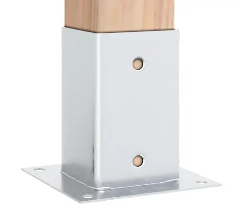 Statu Pamatnes Kvadrāts 12Gb Sudrabs 91X91 Mm Cinkots Tērauds Vidaxl