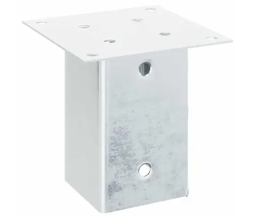 Statu Pamatnes Kvadrāts 12Gb Sudrabs 91X91 Mm Cinkots Tērauds Vidaxl