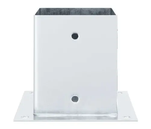 Statu Pamatnes Kvadrāts 4 Gab Sudrabs 101X101Mm Cinkots Tērauds Vidaxl