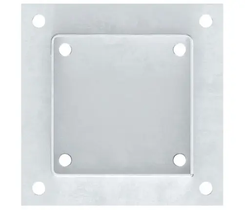 Statu Pamatnes Kvadrāts 4 Gab Sudrabs 101X101Mm Cinkots Tērauds Vidaxl
