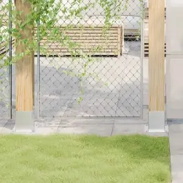 Statu Pamatnes Kvadrāts 4 Gab Sudrabs 101X101Mm Cinkots Tērauds Vidaxl