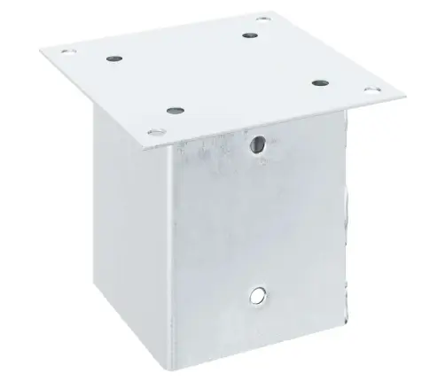 Statu Pamatnes Kvadrāts 12Gb Sudrabs 101X101 Mm Cinkots Tērauds Vidaxl