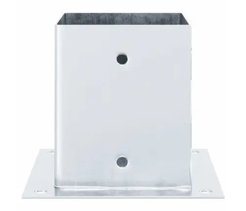 Statu Pamatnes Kvadrāts 12Gb Sudrabs 101X101 Mm Cinkots Tērauds Vidaxl