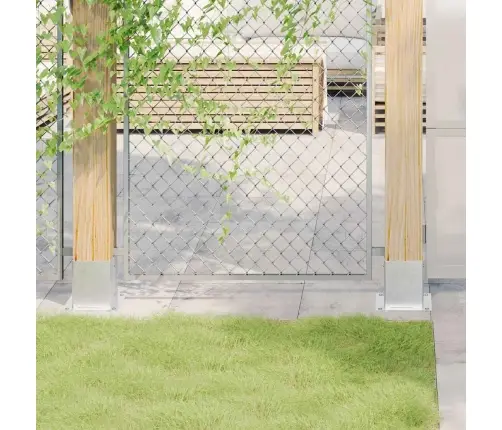 Statu Pamatnes Kvadrāts 12Gb Sudrabs 101X101 Mm Cinkots Tērauds Vidaxl