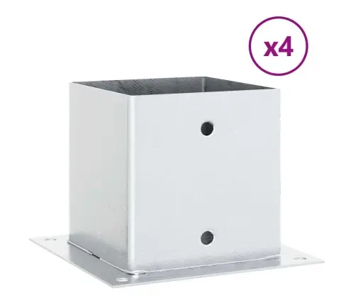 Postialused Ruudukujulised 4 Tk, 141X141 Mm, Tsingitud Teras