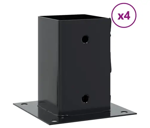 Stulpų Pagrindai Kvadratiniai, 4Vnt., Antracito Sp., 81X81Mm