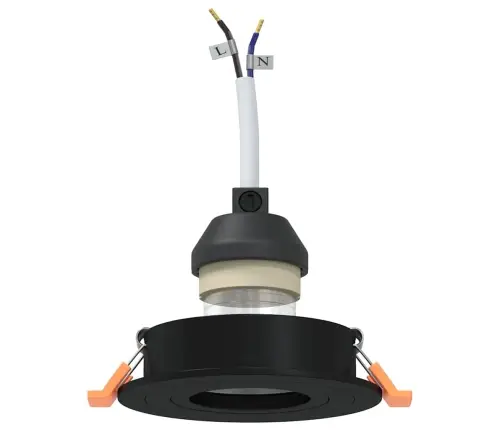 Iemontētie Prožektori 12 Gab. Apaļas Gu10 Melna Ø91 Mm Vidaxl