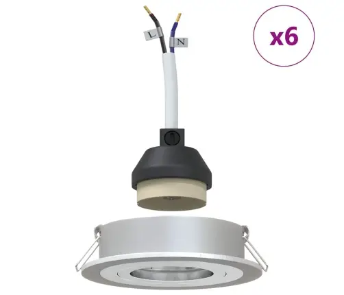 Piemontētie Prožektori 6 Gabali Apaļas Gu10 Sudrabs Ø91 Mm Vidaxl