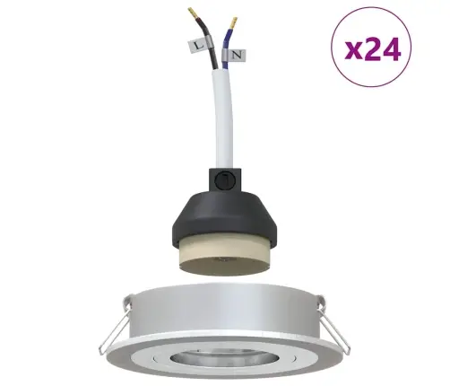 Iemontējamie Prožektori 24 Gb Apaļais Gu10 Sudrabs Ø91 Mm Vidaxl