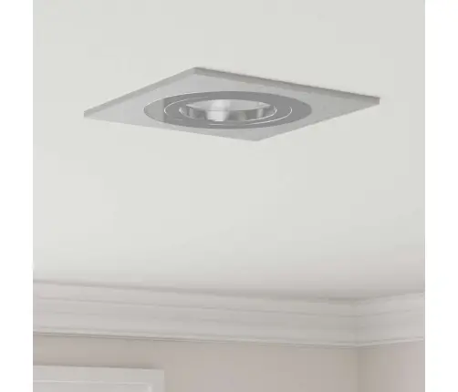 Iemontētie Prožektori 12 Gab. Kvadrātveida Gu10 Sudrabs 91X91 Mm Vidaxl