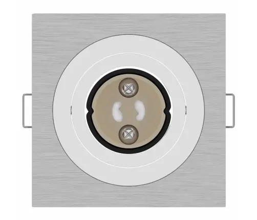 Iemontētie Prožektori 12 Gab. Kvadrātveida Gu10 Sudrabs 91X91 Mm Vidaxl