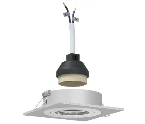 Iemontētie Prožektori 12 Gab. Kvadrātveida Gu10 Sudrabs 91X91 Mm Vidaxl