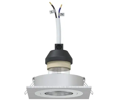 Iemontētie Prožektori 12 Gab. Kvadrātveida Gu10 Sudrabs 91X91 Mm Vidaxl