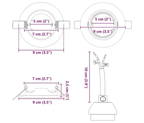 Spotivalgus 6 Pcs Must 9 X 9 X 2.5 Cm Metall