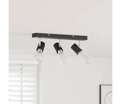 Lae Kohtvalgusti Prožektoritega Must 38 X 6,5 X 11,5 Cm Metall