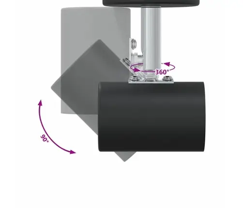 Griestu Prožektors 4 Veidu Regulējamais Melns E27 Vidaxl