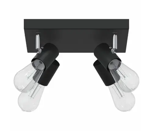 Griestu Prožektors 4 Veidu Regulējamais Melns E27 Vidaxl