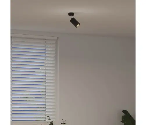 Griestu Prožektors 1 Pavediena Regulējams Melnais Gu10 Vidaxl