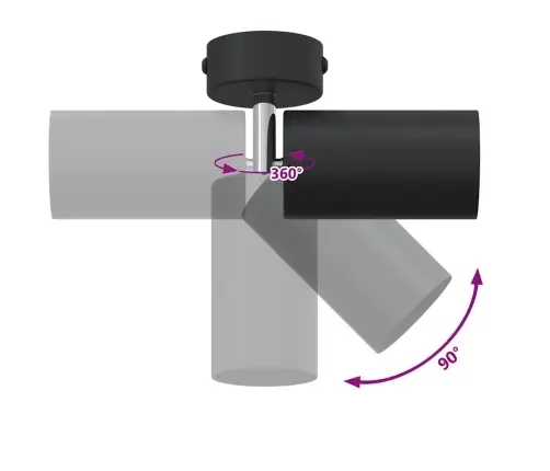 Griestu Prožektors 1 Pavediena Regulējams Melnais Gu10 Vidaxl