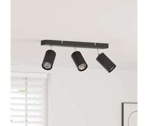 Lae Kohtvalgusti Prožektoritega Must 38 X 6 X 16 Cm Metall