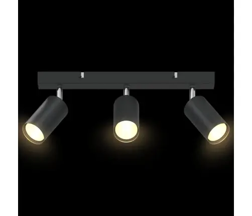 Lae Kohtvalgusti Prožektoritega Must 38 X 6 X 16 Cm Metall