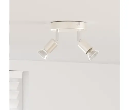 Griestu Prožektors 2 Virzienu Regulējams Niķelis Gu10 Vidaxl