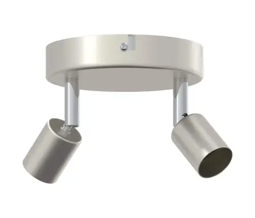 Griestu Prožektors 2 Virzienu Regulējams Niķelis Gu10 Vidaxl