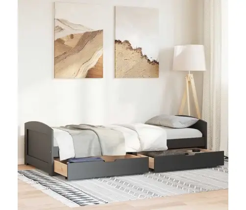 Lova Su 2 Stalčiais Be Čiužinio Irun, Juoda, 90X200Cm