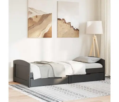 Lova Su 2 Stalčiais Be Čiužinio Irun, Juoda, 90X200Cm