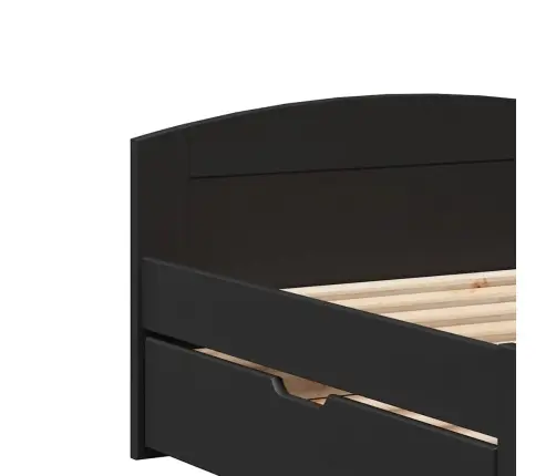 Lova Su 2 Stalčiais Be Čiužinio Irun, Juoda, 90X200Cm