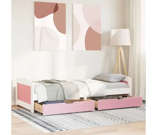 2 Sahtliga Päevavoodi Ilma Madratsita Valge Ja Roosa 90X200 Cm