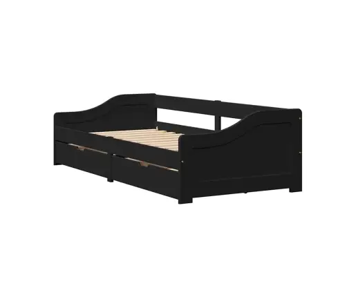 Lova Su 2 Stalčiais Be Čiužinio Irun, Juoda, 90X200Cm