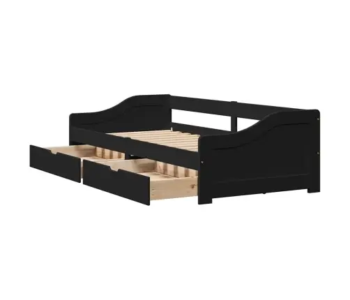 Lova Su 2 Stalčiais Be Čiužinio Irun, Juoda, 90X200Cm